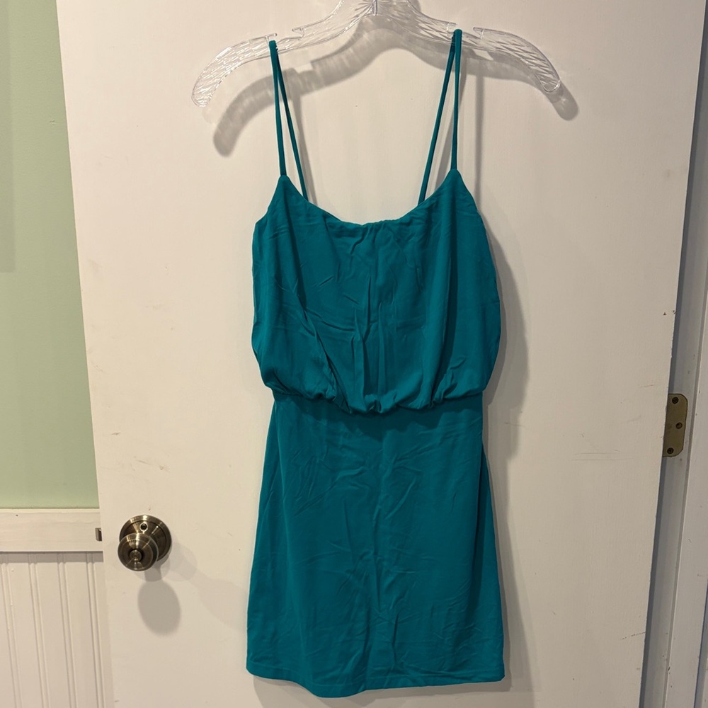 Susana Monaco Teal Spaghetti Strap Mini Dress XS